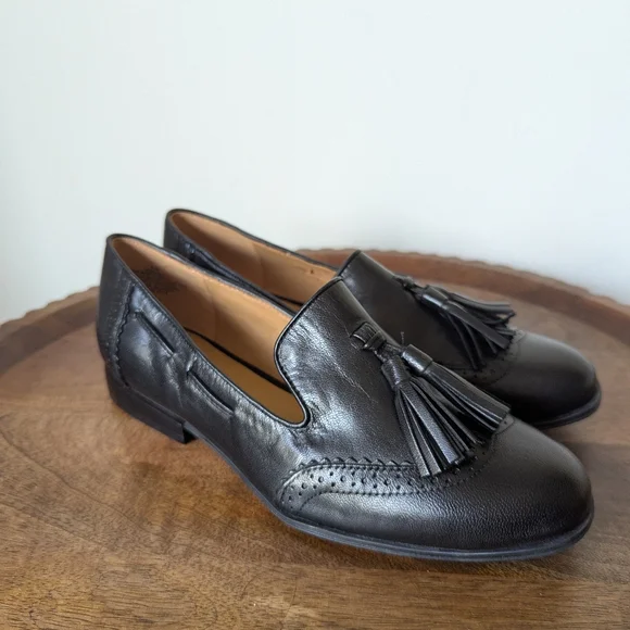 Nine West | Shoes | New Nine West Women Leather Black Flat Smoking Loafer  Tassel Dress Shoe Sz 6 M | Poshmark